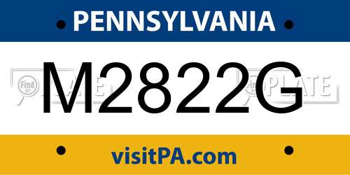 M2822G Pennsylvania License Plate