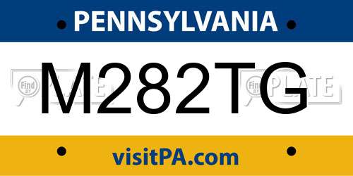M282TG Pennsylvania License Plate