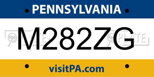 M282ZG Pennsylvania License Plate