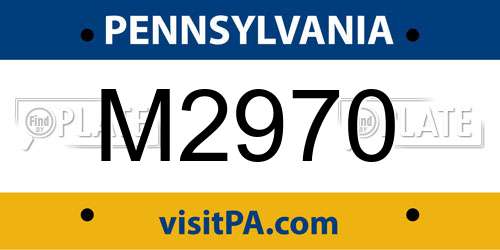 M2970 Pennsylvania License Plate
