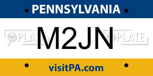 M2JN Pennsylvania License Plate