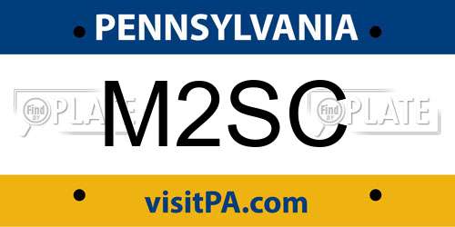 M2SC Pennsylvania License Plate