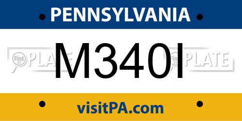 M340I Pennsylvania License Plate