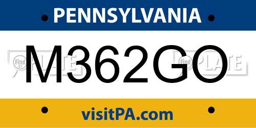 M362GO Pennsylvania License Plate