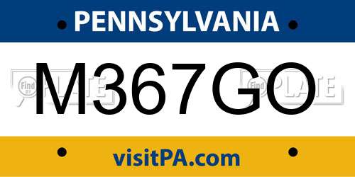 M367GO Pennsylvania License Plate