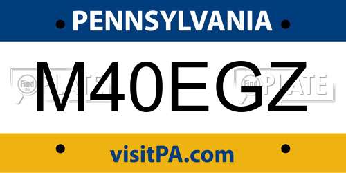 M40EGZ Pennsylvania License Plate