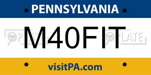 M40FIT Pennsylvania License Plate