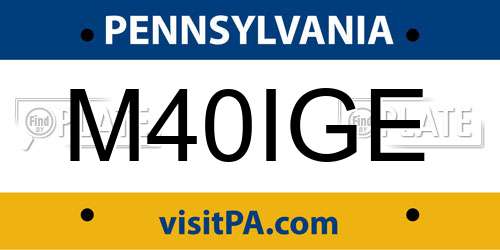 M40IGE Pennsylvania License Plate