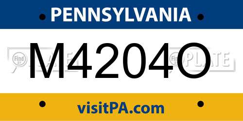 M4204O Pennsylvania License Plate