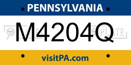 M4204Q Pennsylvania License Plate