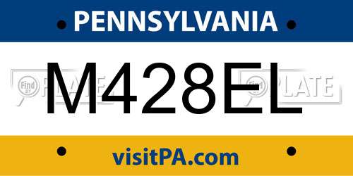 M428EL Pennsylvania License Plate
