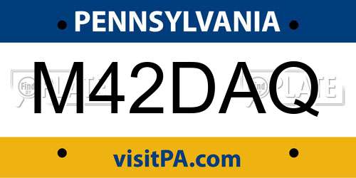 M42DAQ Pennsylvania License Plate