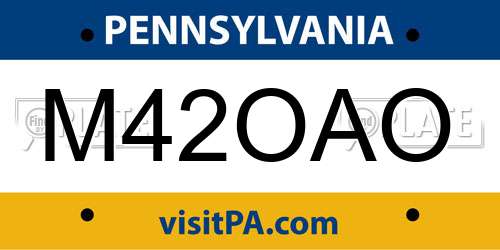 M42OAO Pennsylvania License Plate