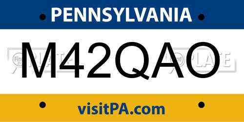 M42QAO Pennsylvania License Plate