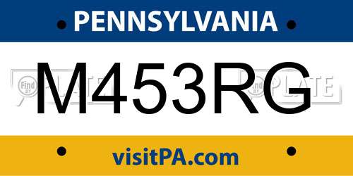 M453RG Pennsylvania License Plate
