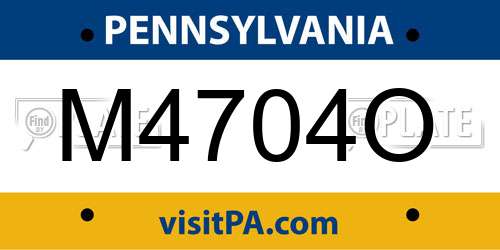 M4704O Pennsylvania License Plate