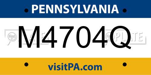 M4704Q Pennsylvania License Plate