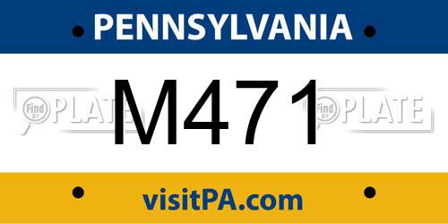 M471 Pennsylvania License Plate