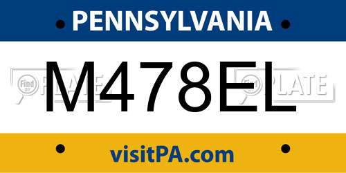 M478EL Pennsylvania License Plate