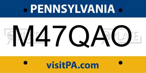 M47QAO Pennsylvania License Plate