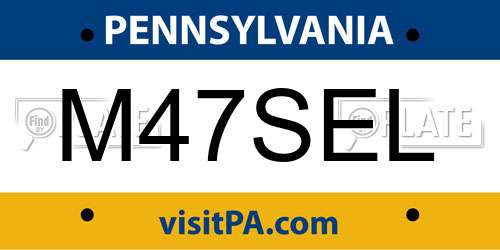 M47SEL Pennsylvania License Plate