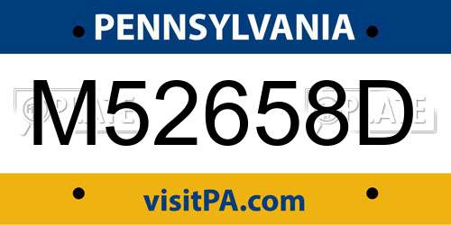 M52658D Pennsylvania License Plate