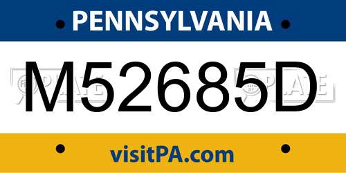 M52685D Pennsylvania License Plate