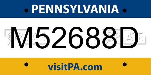 M52688D Pennsylvania License Plate