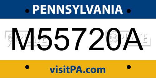 M55720A Pennsylvania License Plate