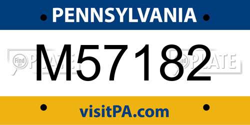 M57182 Pennsylvania License Plate
