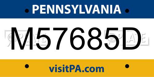 M57685D Pennsylvania License Plate