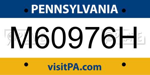 M60976H Pennsylvania License Plate