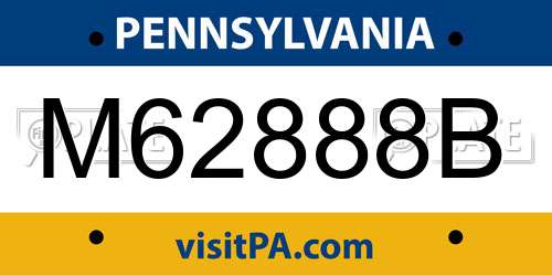 M62888B Pennsylvania License Plate