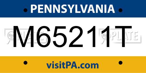 M65211T Pennsylvania License Plate