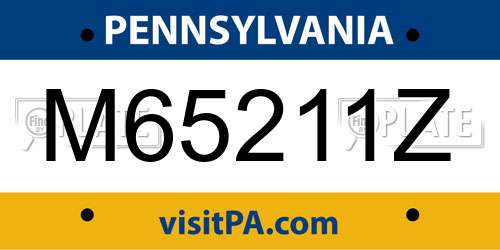 M65211Z Pennsylvania License Plate