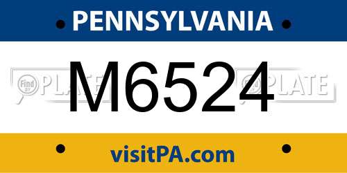 M6524 Pennsylvania License Plate