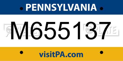 M655137 Pennsylvania License Plate