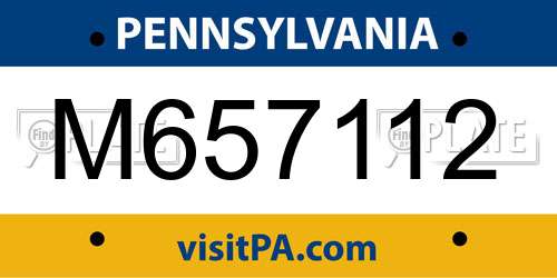 M657112 Pennsylvania License Plate