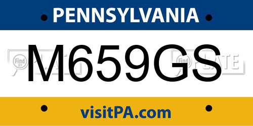 M659GS Pennsylvania License Plate