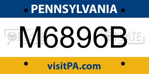 M6896B Pennsylvania License Plate
