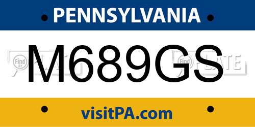 M689GS Pennsylvania License Plate
