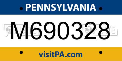 M690328 Pennsylvania License Plate