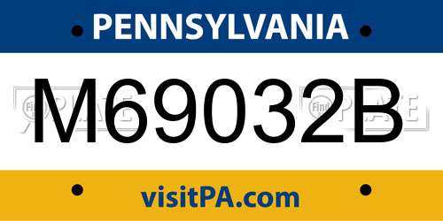 M69032B Pennsylvania License Plate