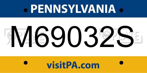 M69032S Pennsylvania License Plate