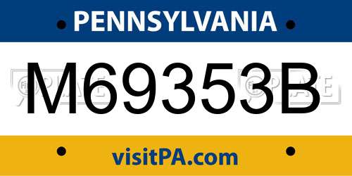M69353B Pennsylvania License Plate