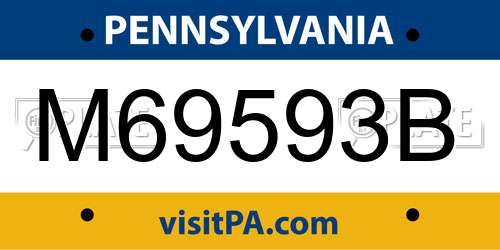 M69593B Pennsylvania License Plate