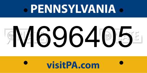 M696405 Pennsylvania License Plate
