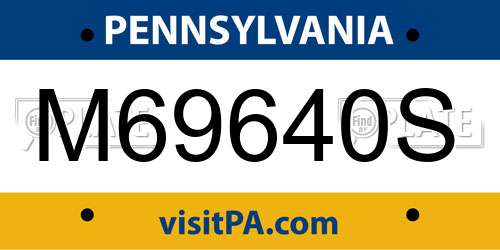 M69640S Pennsylvania License Plate