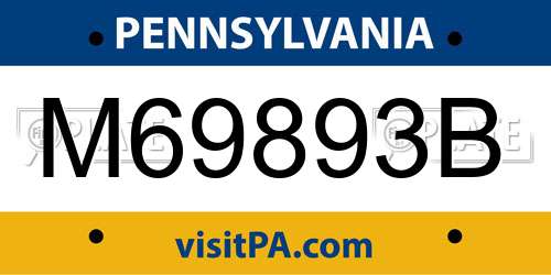 M69893B Pennsylvania License Plate
