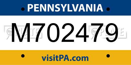 M702479 Pennsylvania License Plate